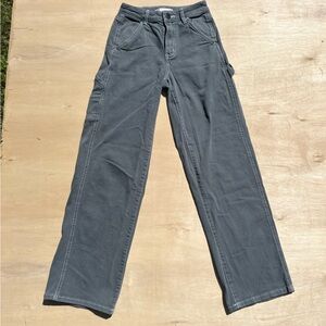Women’s Size 0 24 High Rise Carpenter Green Grey Jeans SO